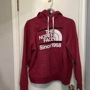 Vintage Burgundy North Face Hooded Sweatshirt